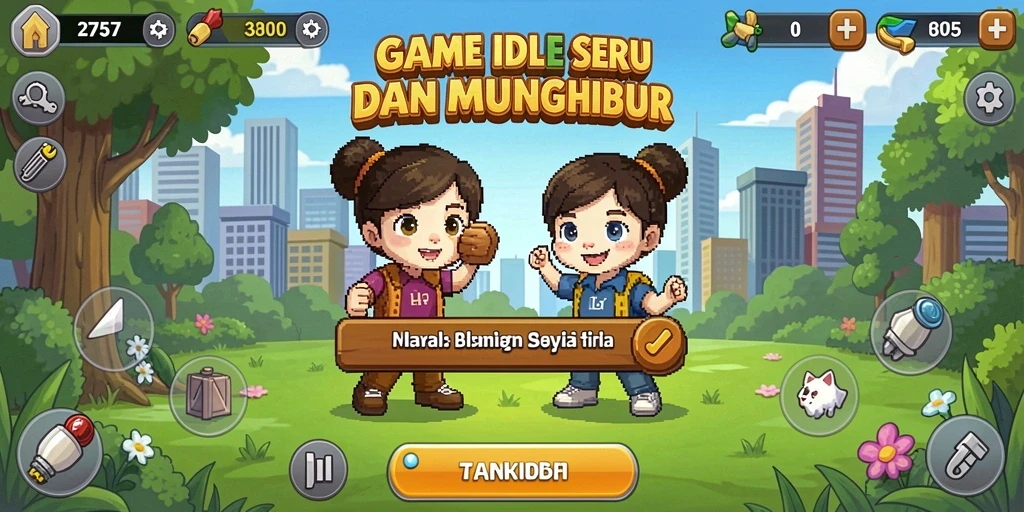 Tangkapan layar menampilkan gameplay menarik dari 2757 yang penuh dengan aksi Idle.