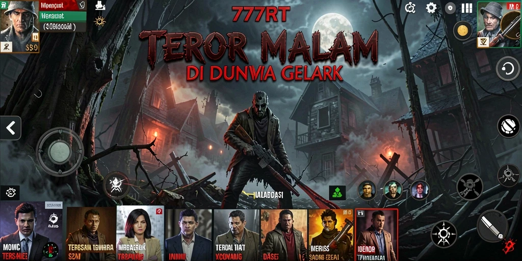 Screenshot menampilkan suasana menakutkan di dalam 777RT dengan makhluk menyeramkan.
