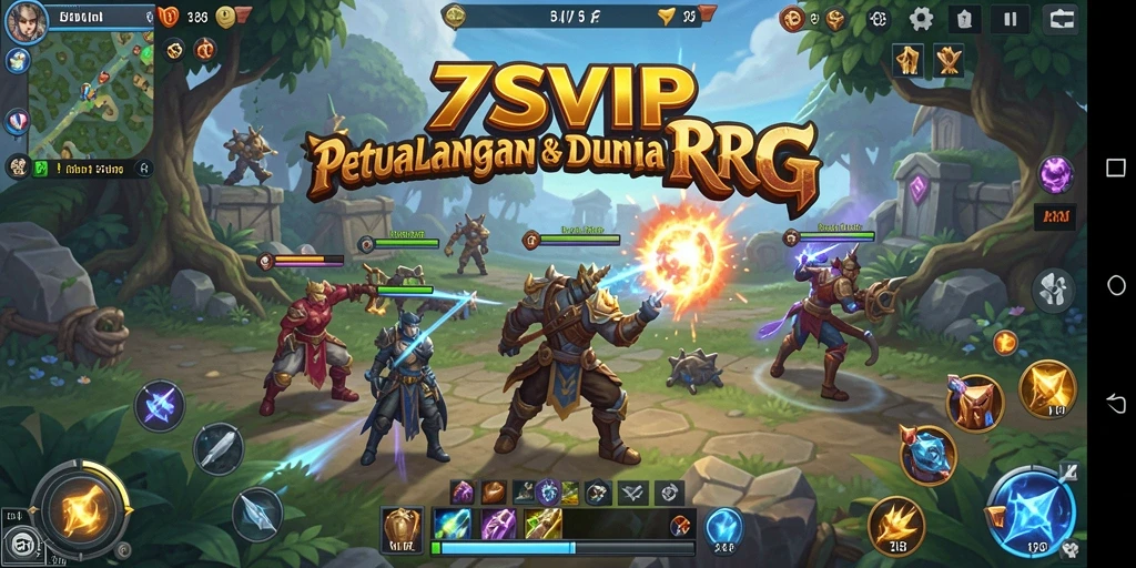 Tangkapan layar dari gameplay RPG 7SVIP yang menarik.