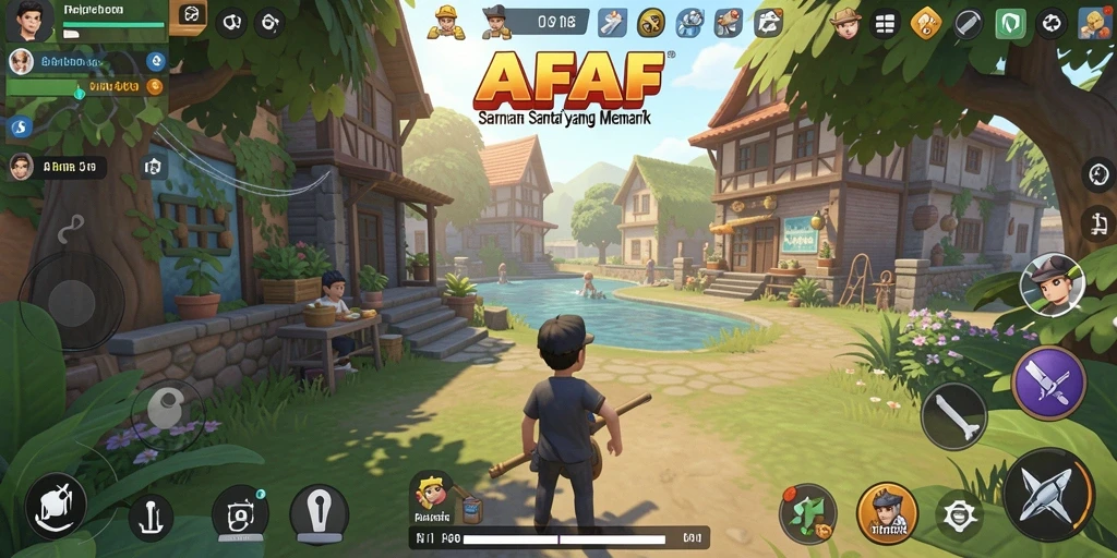 Screenshot menunjukkan gameplay AFAF yang seru dan penuh warna.