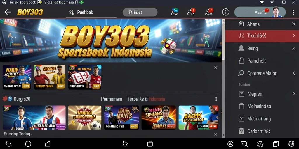 Tampilan menarik dan antarmuka interaktif BOY303 saat bermain Sportsbook.