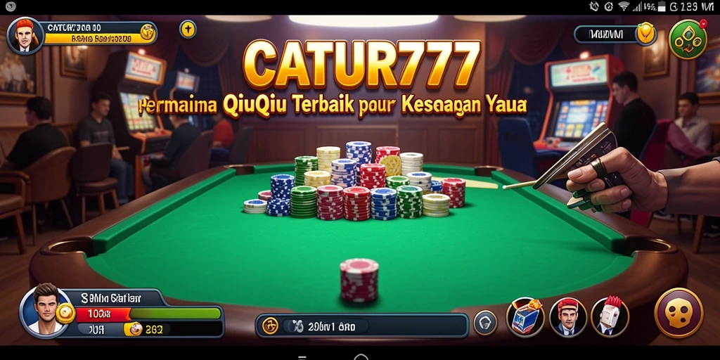 Tangkapan layar utama CATUR777 menampilkan momen seru permainan QiuQiu.