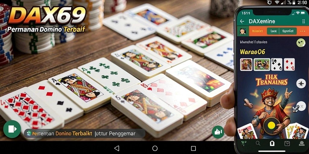 Tampilan gameplay seru dari DAX69 yang menampilkan permainan Domino.