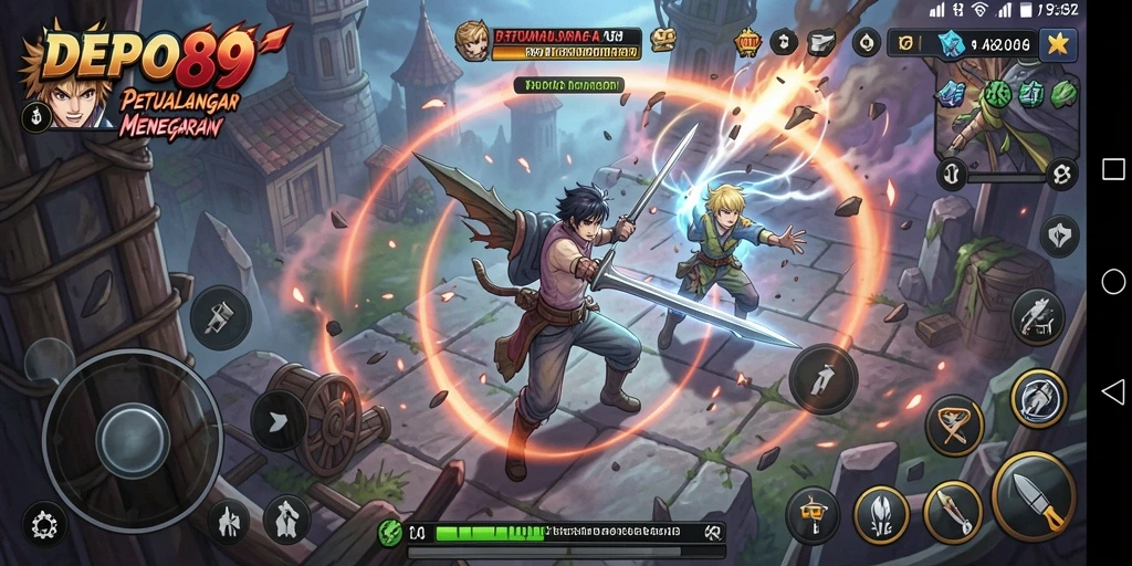 Gameplay seru di dunia anime penuh warna.