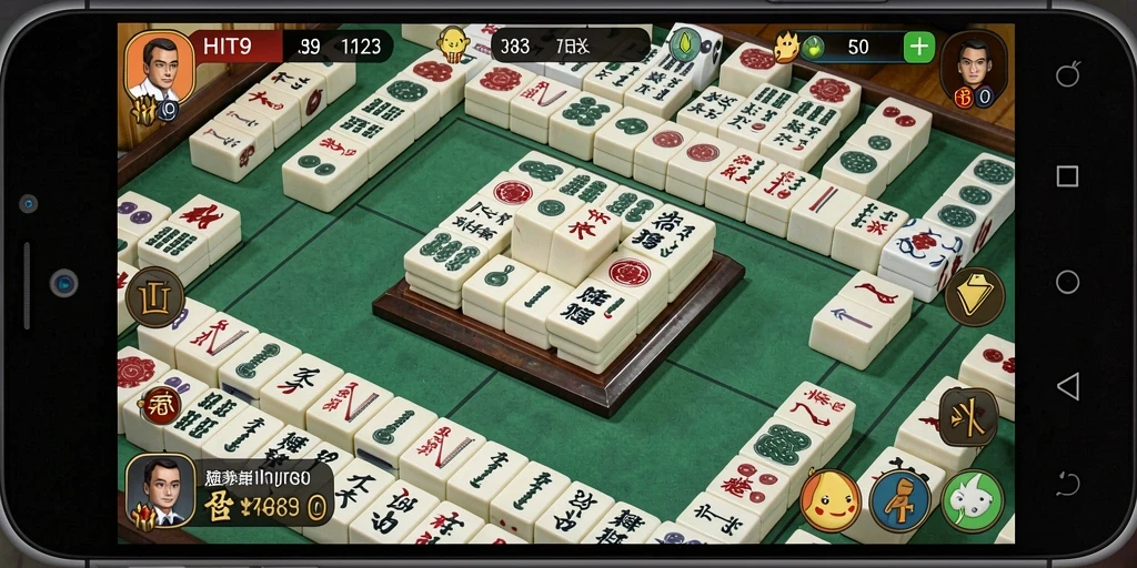 Tampilan gameplay HIT9 yang menawan dengan ubin Mahjong.