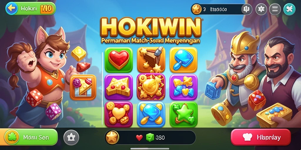 Tampilan gameplay HOKIWIN yang memikat dengan ikon warna-warni.