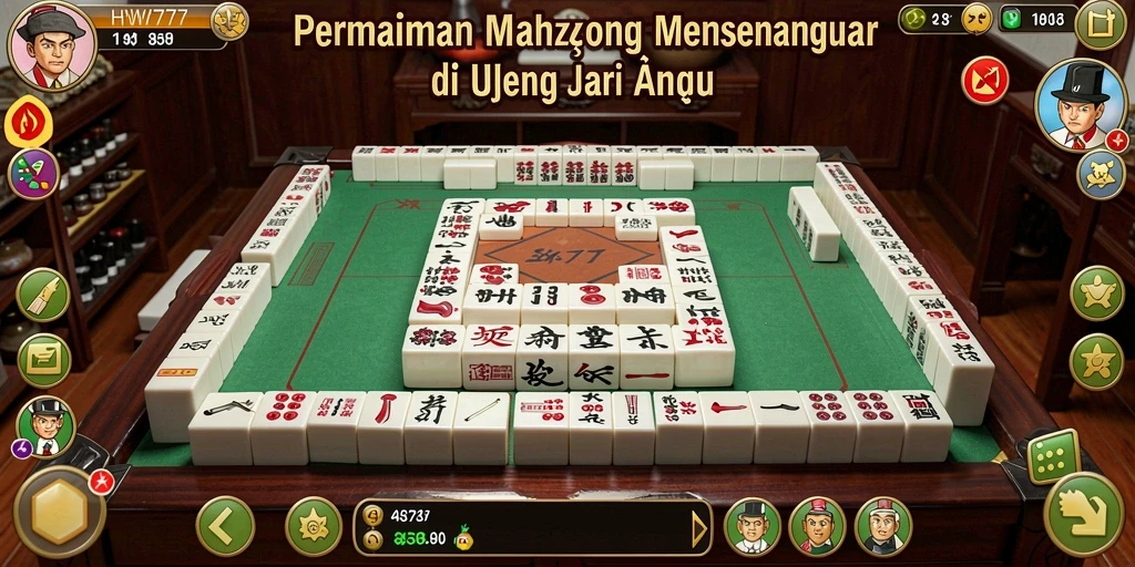 Screenshot HW777 menunjukkan gameplay Mahjong yang seru dan penuh warna.
