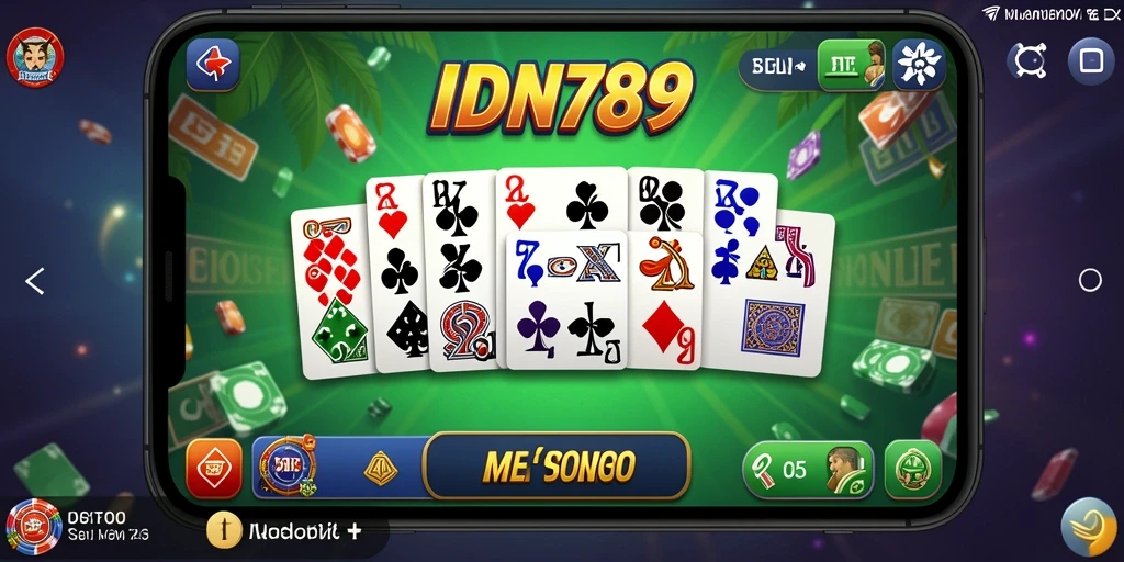 Screenshot IDN789 menampilkan gameplay domino yang seru dan interaktif.