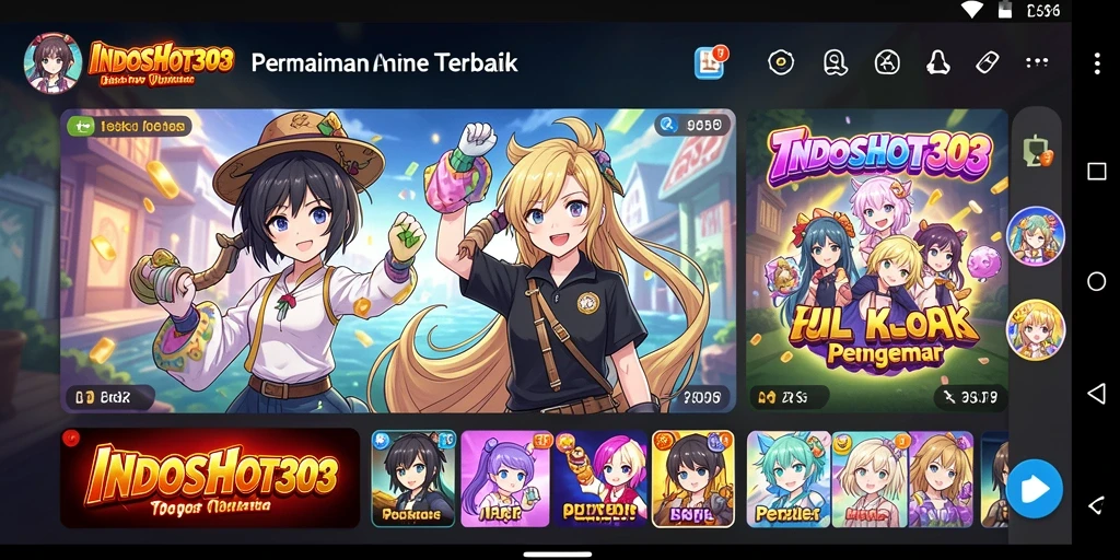 Tampilan gameplay INDOSLOT303 dengan karakter anime yang menarik.