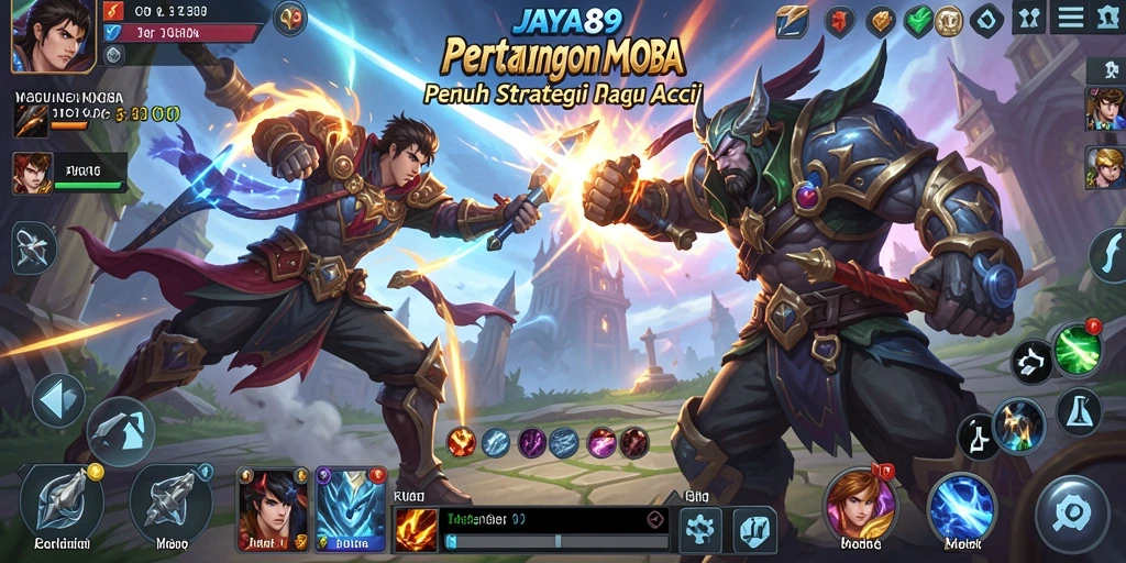 Screenshot JAYA89 menampilkan aksi seru dalam pertandingan MOBA.