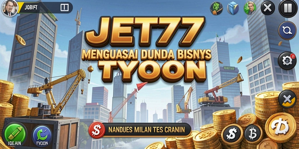 Screenshot utama JET77 menampilkan gameplay Tycoon yang menarik dan adiktif.