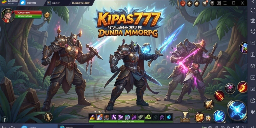 Screenshot KIPAS777 menunjukkan aksi seru dalam pertempuran MMORPG.