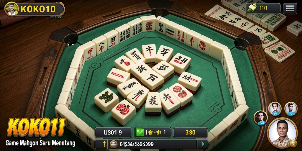 Tampilan gameplay menarik dari KOKO11 yang menampilkan ubin Mahjong.