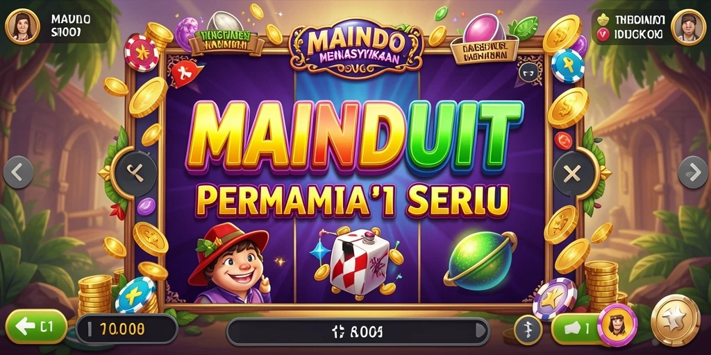 Tampilan gameplay menarik dari MAINDUIT dengan simbol slot berwarna-warni.
