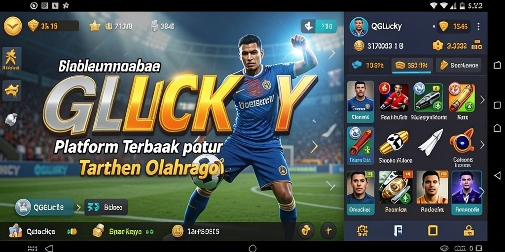 Tampilan antarmuka aplikasi QGLUCKY saat bermain taruhan olahraga.