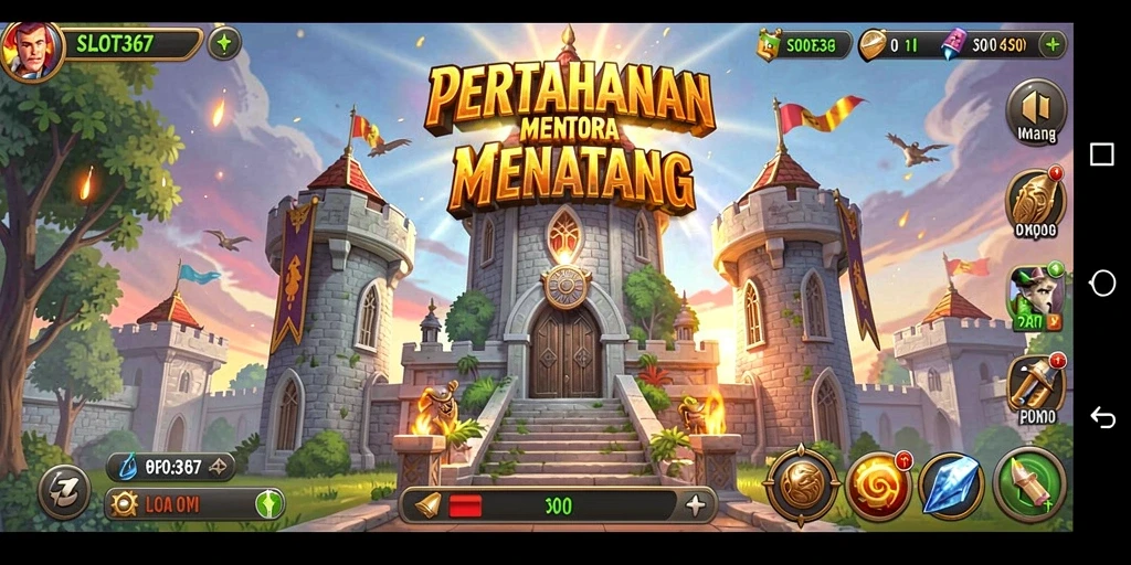 Tampilan gameplay Tower Defense yang menegangkan di SLOT367.