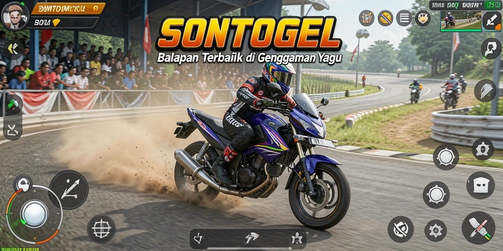 Gambaran mendebarkan dari balapan motor di SONTOGEL.