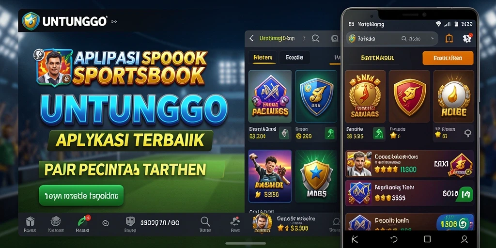 Screenshot UNTUNGGO menunjukkan antarmuka taruhan olahraga yang aktif dan menarik.