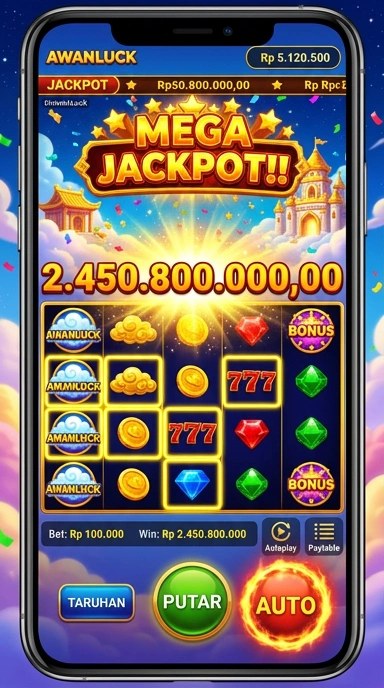 Screenshot saat mengunduh aplikasi di Awanluck yang mulus.